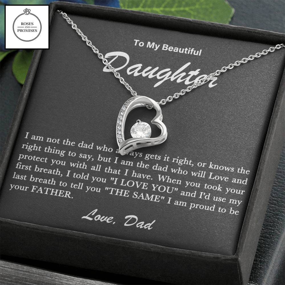 To My Beautiful Daughter Forever Love Necklace
