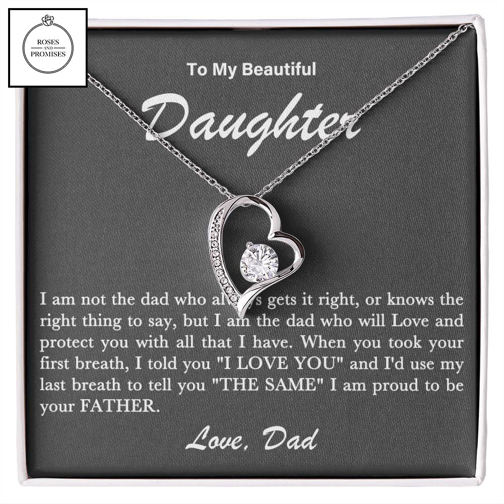 To My Beautiful Daughter Forever Love Necklace