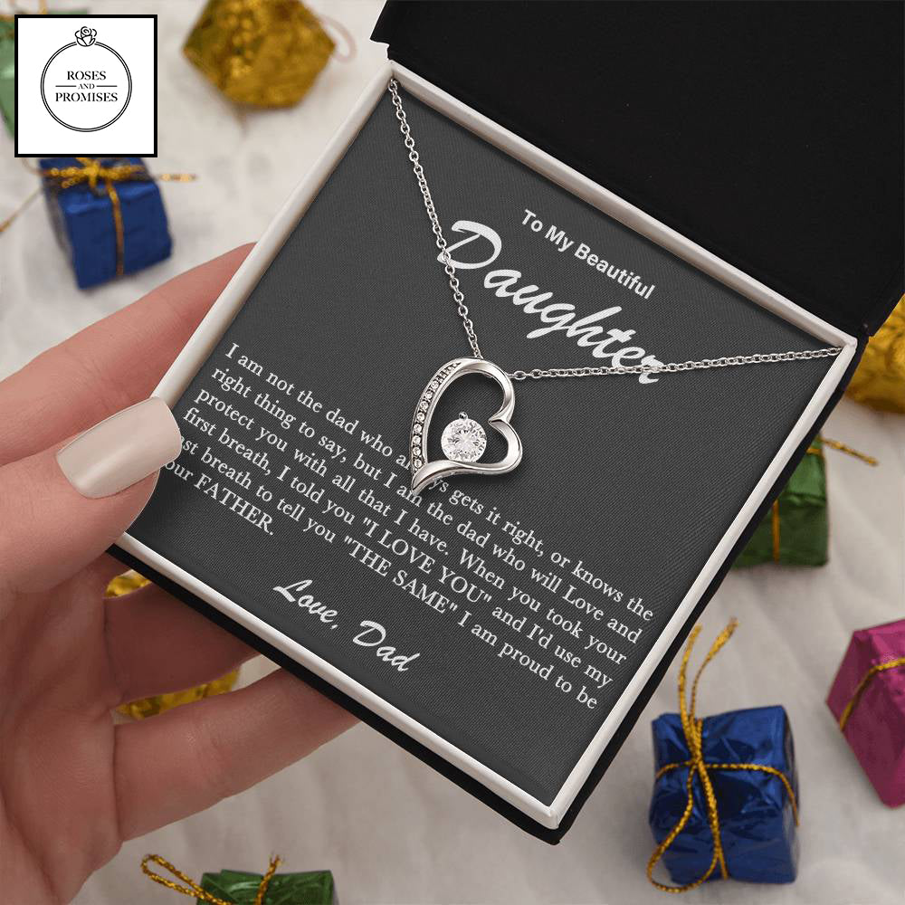 To My Beautiful Daughter Forever Love Necklace