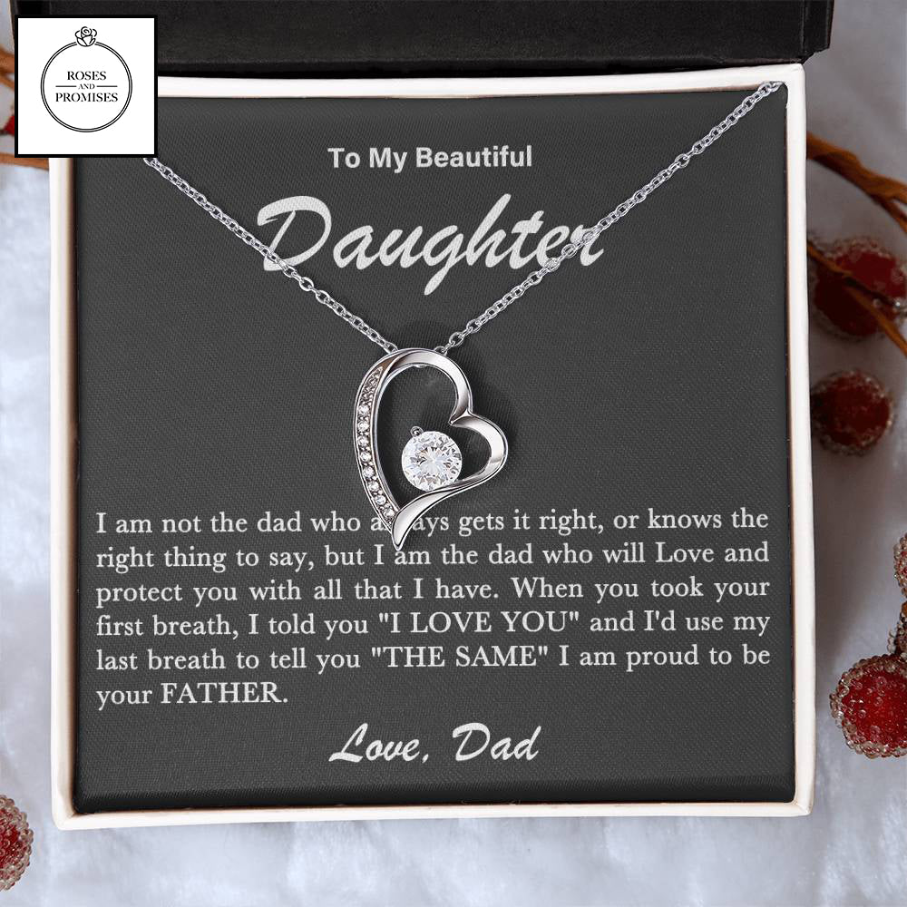 To My Beautiful Daughter Forever Love Necklace