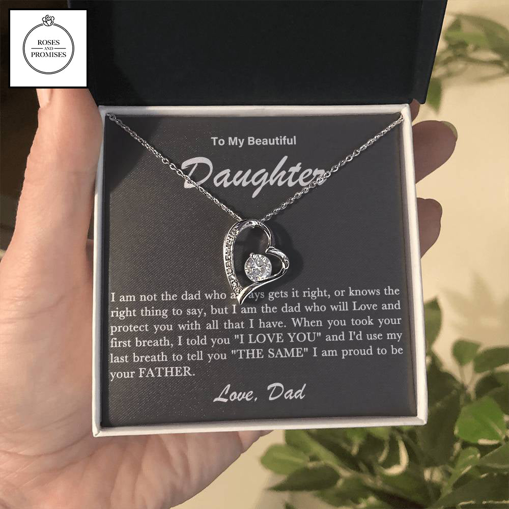 To My Beautiful Daughter Forever Love Necklace