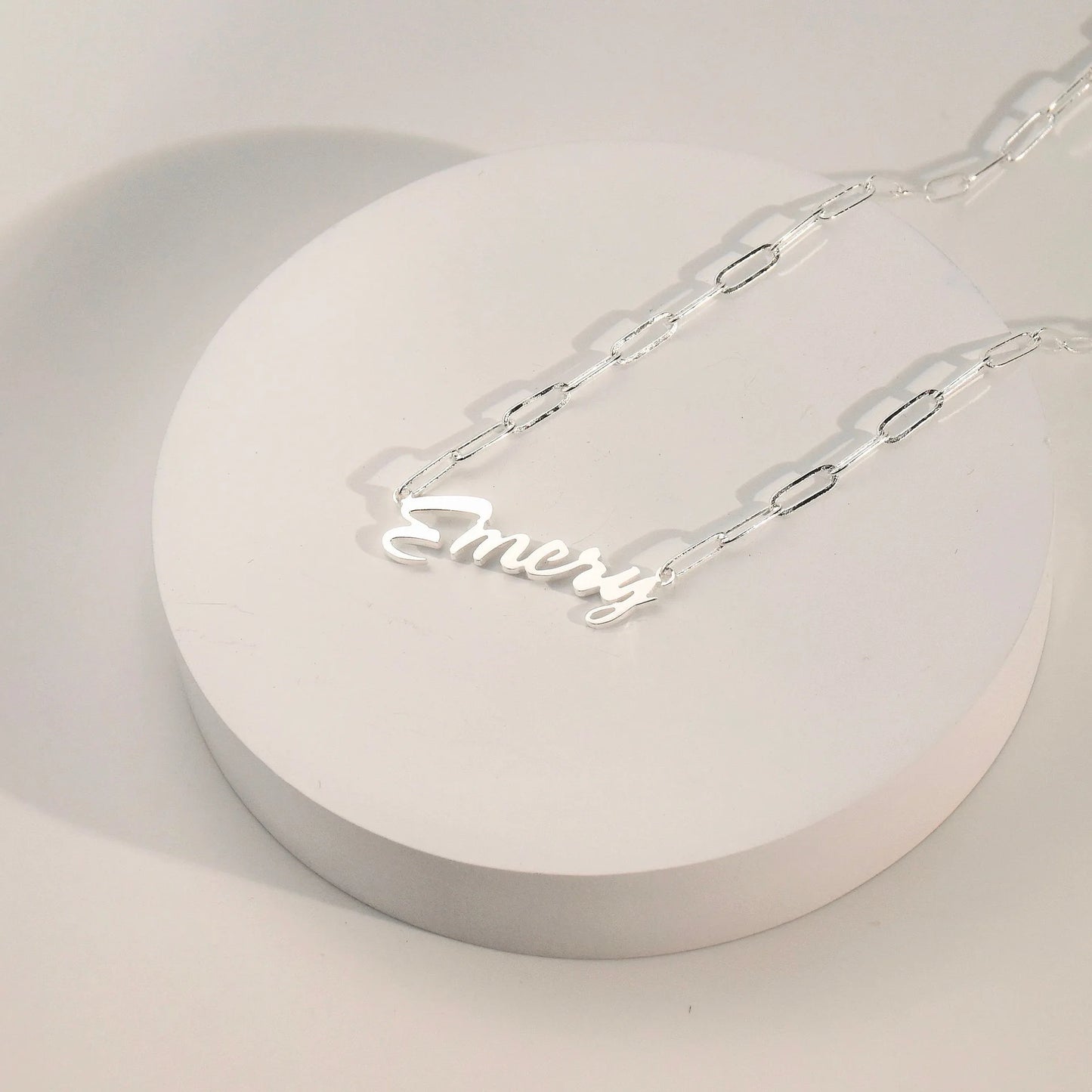 Custom Name Necklace – 18K Gold Plated Paperclip Chain, Personalized Name Jewelry, Stainless Steel Nameplate Necklace, Gift for Her, Silver or Rose Gold