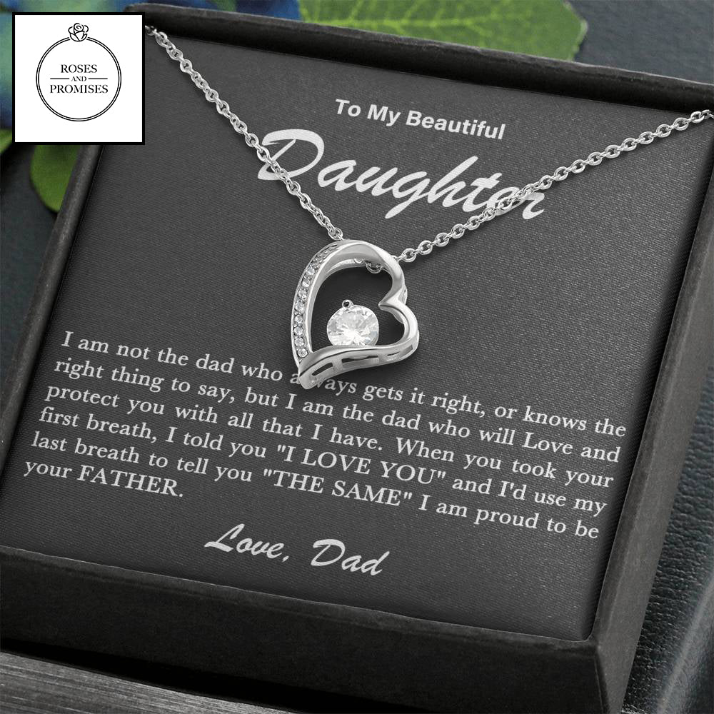 To My Daughter Xmas Love Necklace Gift From Dad | Unique Father- Daughter Jewelry for Birthday or Christmas