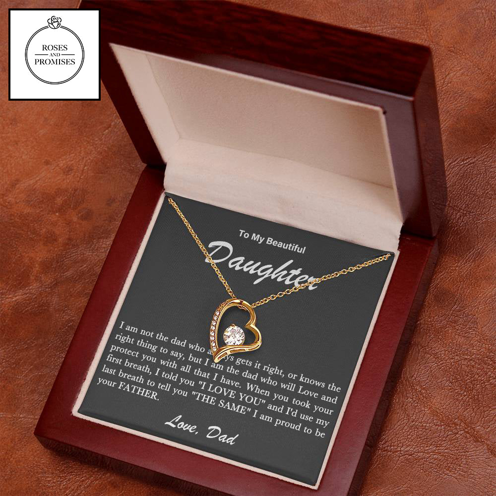 To My Daughter Xmas Love Necklace Gift From Dad | Unique Father- Daughter Jewelry for Birthday or Christmas