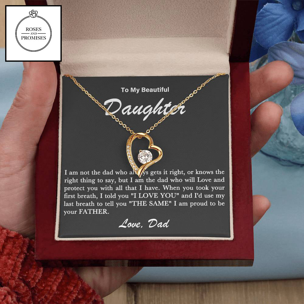 To My Daughter Xmas Love Necklace Gift From Dad | Unique Father- Daughter Jewelry for Birthday or Christmas