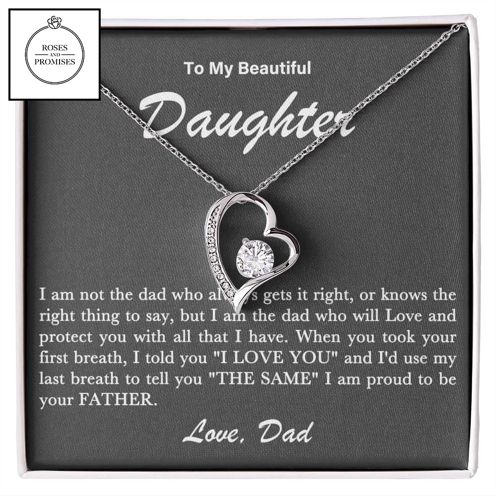 To My Daughter Xmas Love Necklace Gift From Dad | Unique Father- Daughter Jewelry for Birthday or Christmas