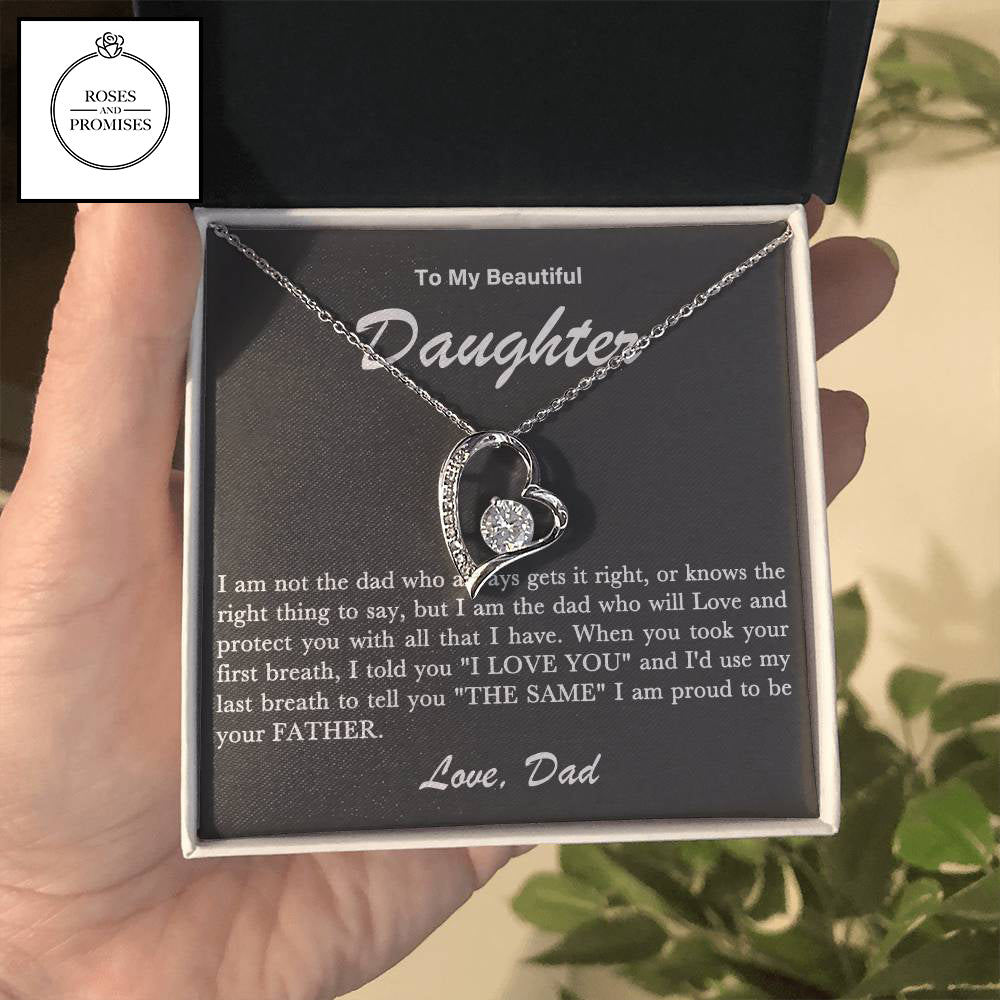 To My Daughter Xmas Love Necklace Gift From Dad | Unique Father- Daughter Jewelry for Birthday or Christmas