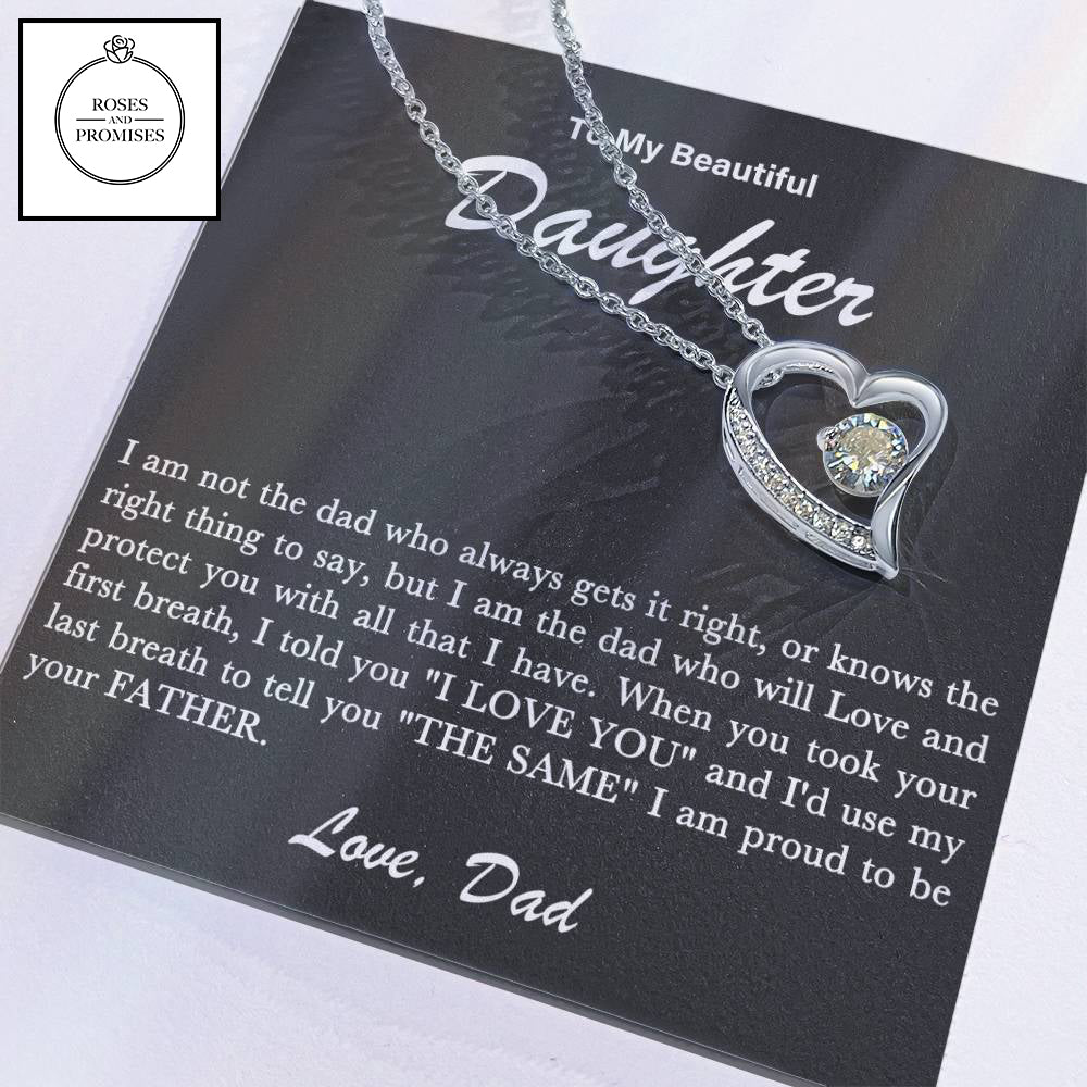 To My Daughter Xmas Love Necklace Gift From Dad | Unique Father- Daughter Jewelry for Birthday or Christmas