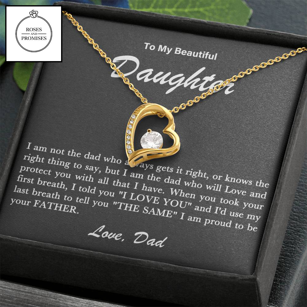 To My Daughter Xmas Love Necklace Gift From Dad | Unique Father- Daughter Jewelry for Birthday or Christmas