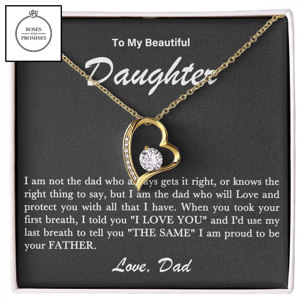 To My Daughter Xmas Love Necklace Gift From Dad | Unique Father- Daughter Jewelry for Birthday or Christmas