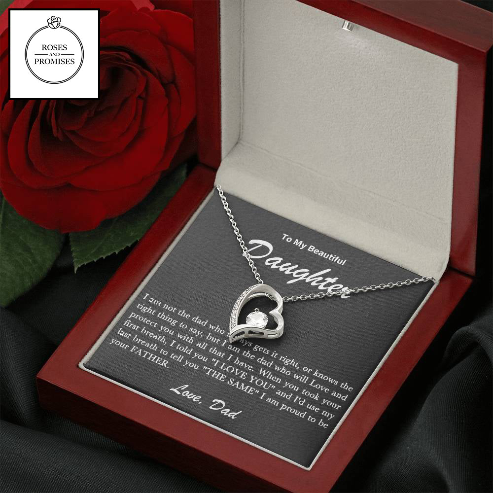 To My Daughter Xmas Love Necklace Gift From Dad | Unique Father- Daughter Jewelry for Birthday or Christmas