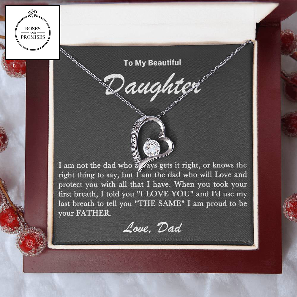 To My Daughter Xmas Love Necklace Gift From Dad | Unique Father- Daughter Jewelry for Birthday or Christmas
