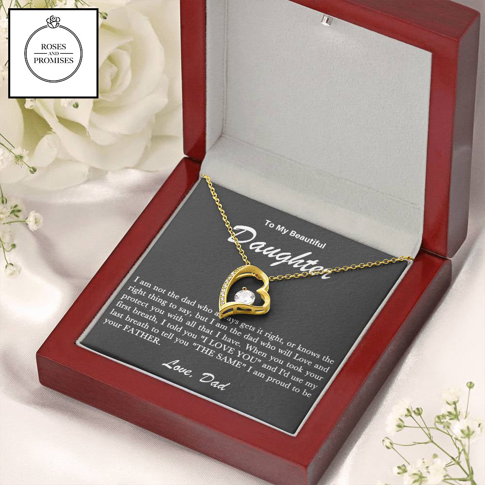 To My Daughter Xmas Love Necklace Gift From Dad | Unique Father- Daughter Jewelry for Birthday or Christmas