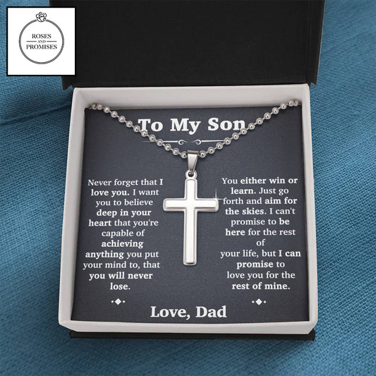 Ball Chain Necklace and Cross