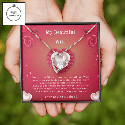 Forever Love Necklace, To My Beautiful Wife Valentine Gift, Love  Necklace, Gift for My Wife, For my Valentine, Gift from Husband, Gift for Her, Gift Idea