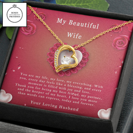 Forever Love Necklace, To My Beautiful Wife Valentine Gift, Love  Necklace, Gift for My Wife, For my Valentine, Gift from Husband, Gift for Her, Gift Idea