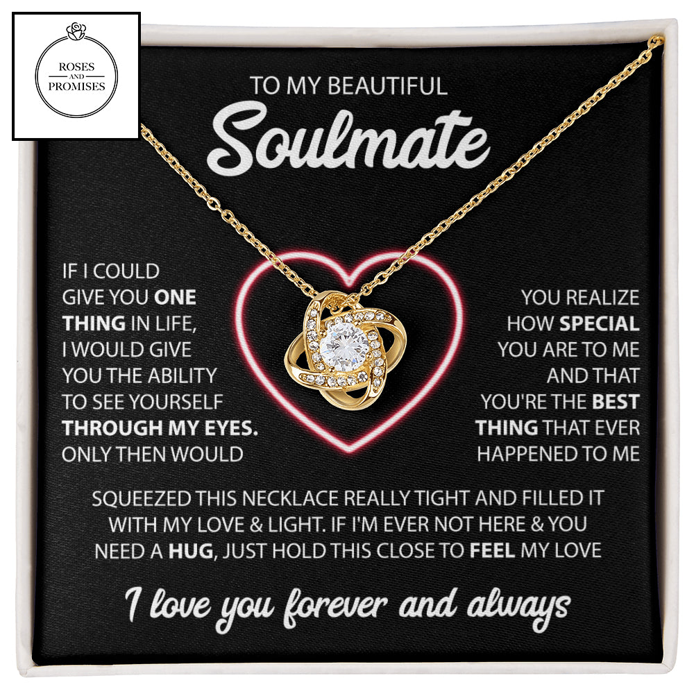 To my Beautiful Soulmate Love Knot Necklace, Gifts for Wife, Gifts for Girlfriend, Valentines Day Gift, Birthday Gift, Christmas Gift