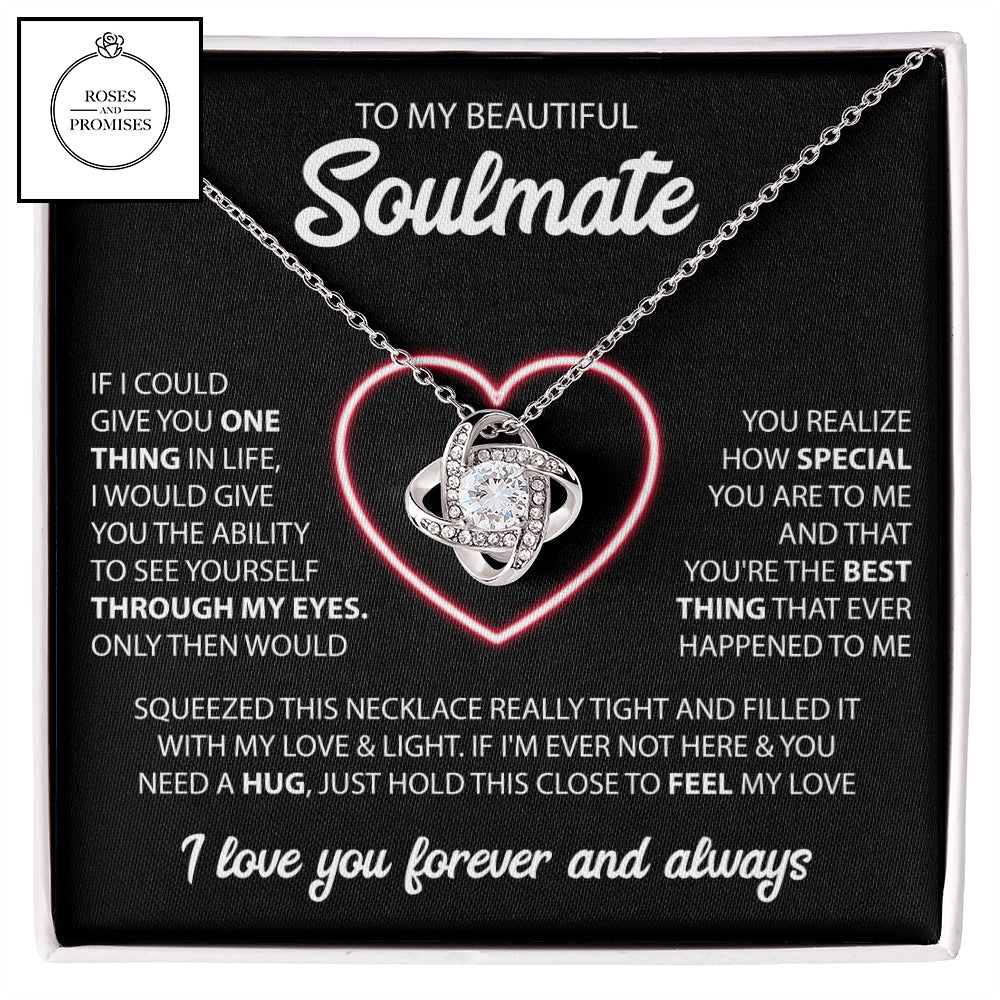 To my Beautiful Soulmate Love Knot Necklace, Gifts for Wife, Gifts for Girlfriend, Valentines Day Gift, Birthday Gift, Christmas Gift