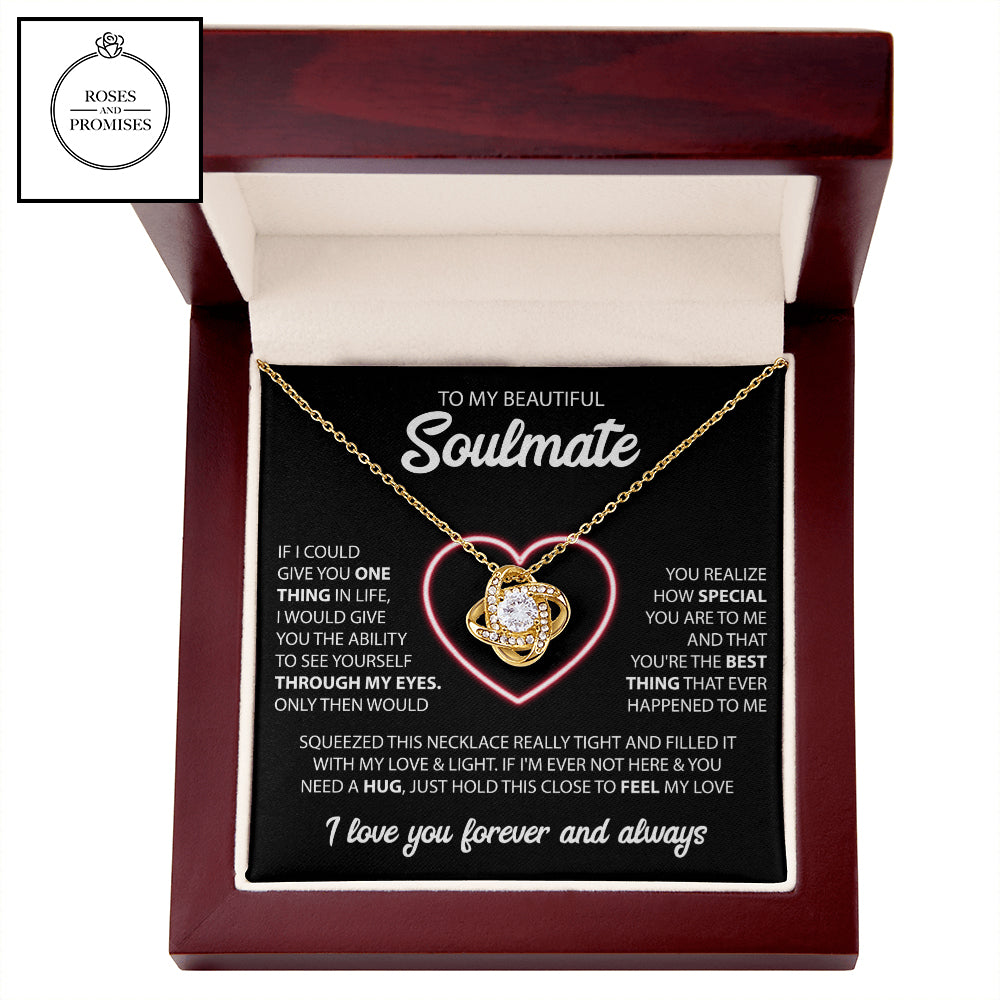 To my Beautiful Soulmate Love Knot Necklace, Gifts for Wife, Gifts for Girlfriend, Valentines Day Gift, Birthday Gift, Christmas Gift