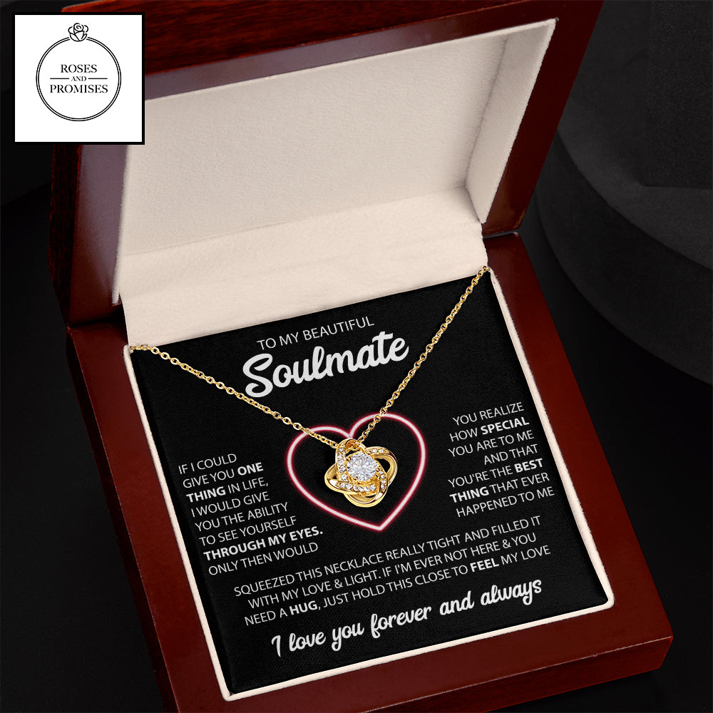To my Beautiful Soulmate Love Knot Necklace, Gifts for Wife, Gifts for Girlfriend, Valentines Day Gift, Birthday Gift, Christmas Gift