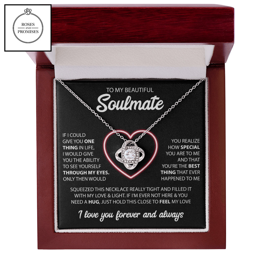 To my Beautiful Soulmate Love Knot Necklace, Gifts for Wife, Gifts for Girlfriend, Valentines Day Gift, Birthday Gift, Christmas Gift