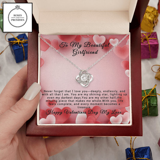 To My Beautiful Girlfriend Knot Love Necklace