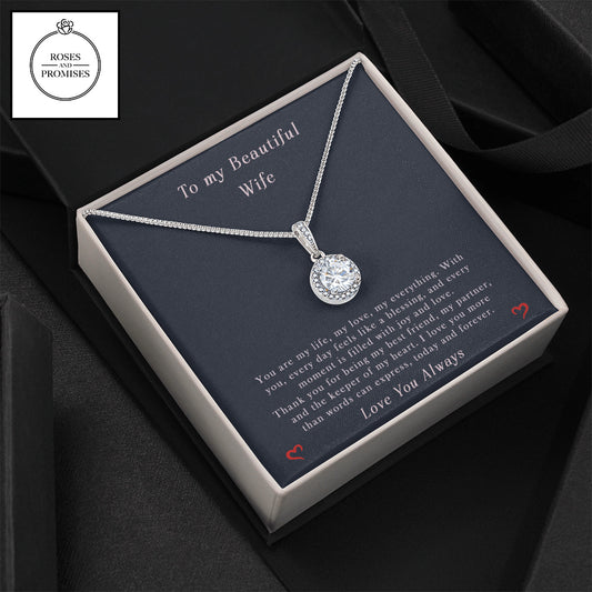 To My Beautiful Wife Eternal Hope Necklace, Gift for Wife, Valentine's Day Gift, Birthday Gift for Wife, Christmas Gift for Wife, Gift For Her