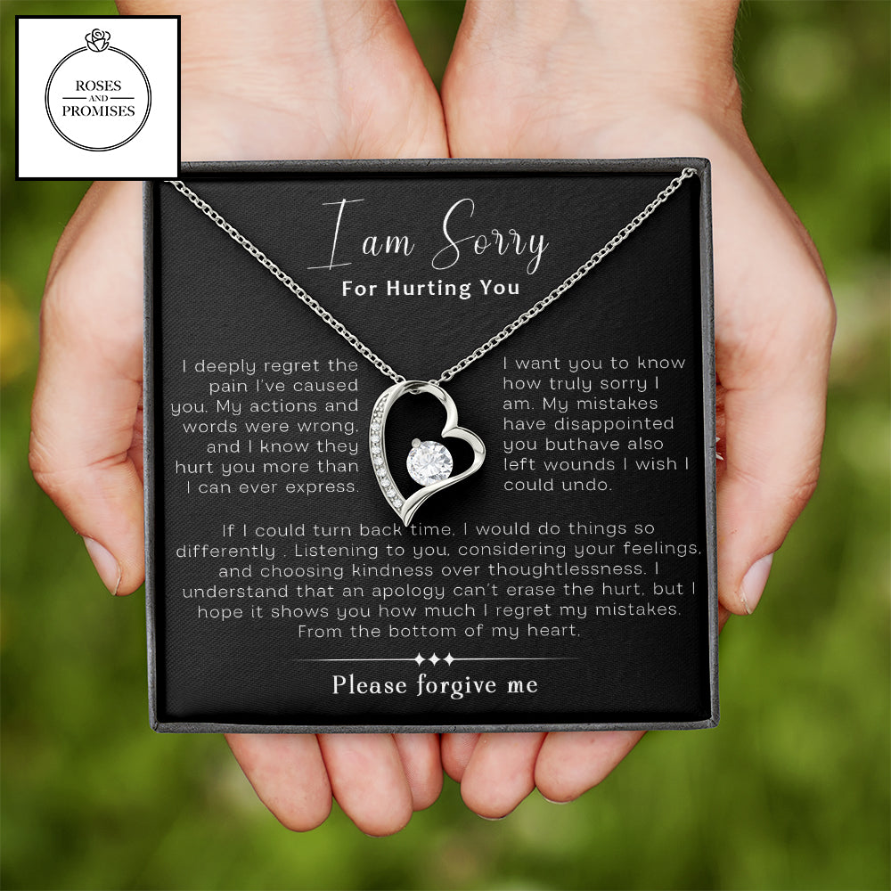 I am Sorry for Hurting You Forever Love Necklace, Apology Gift Necklace For Her, Gift for Girlfriend, Gift for Wife, Gift for Friend, Forgive Necklace