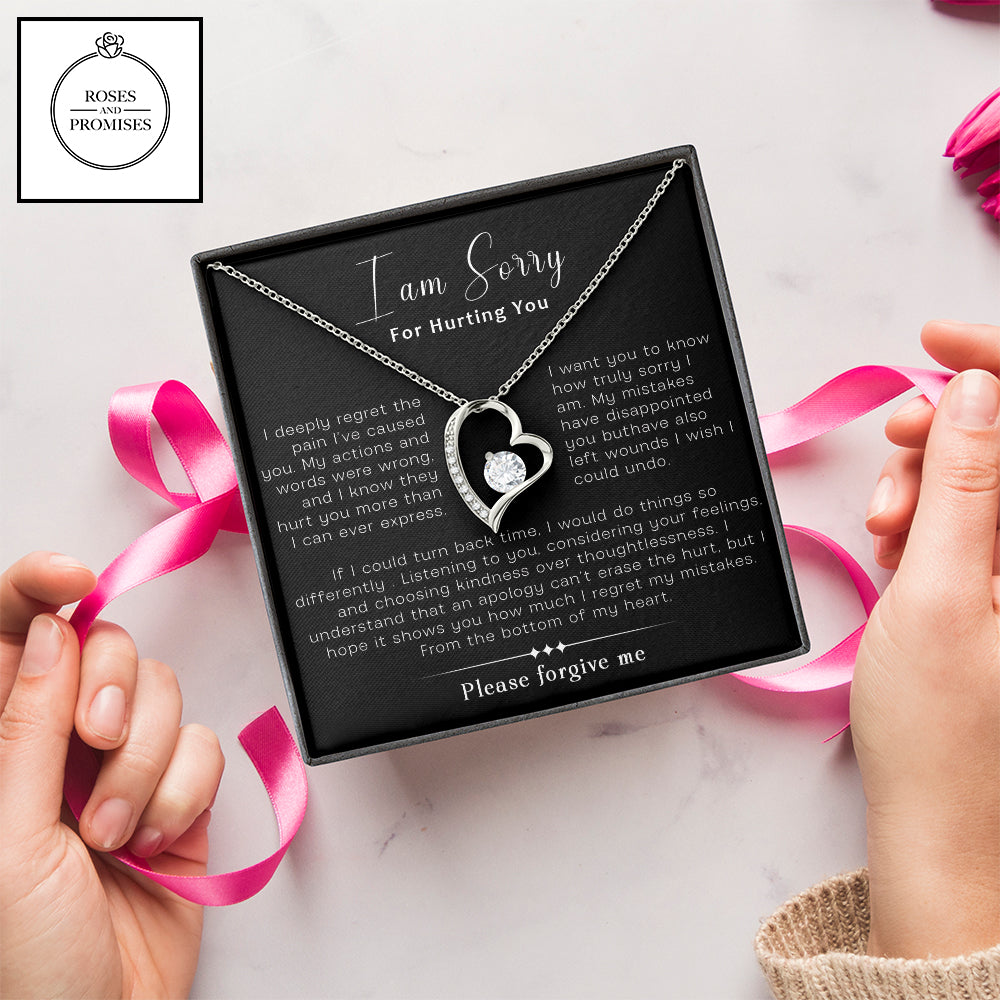 I am Sorry for Hurting You Forever Love Necklace, Apology Gift Necklace For Her, Gift for Girlfriend, Gift for Wife, Gift for Friend, Forgive Necklace