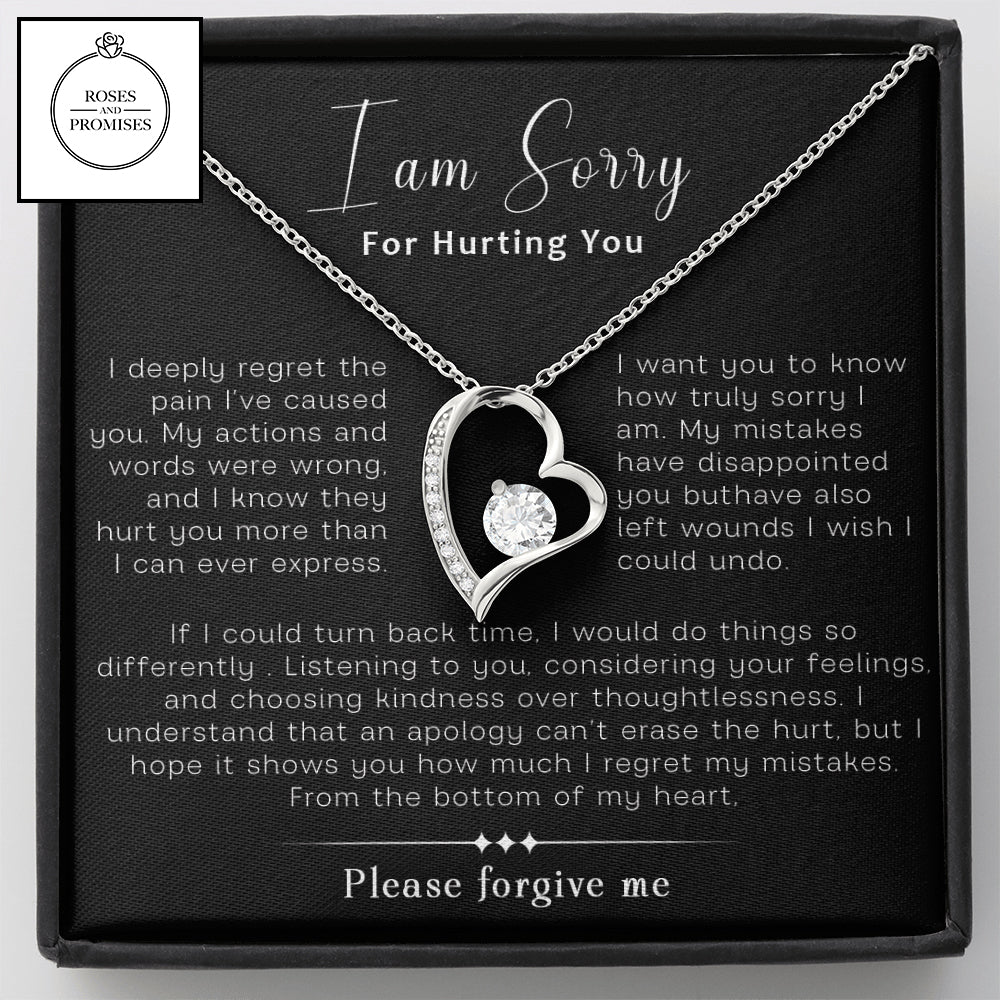 I am Sorry for Hurting You Forever Love Necklace, Apology Gift Necklace For Her, Gift for Girlfriend, Gift for Wife, Gift for Friend, Forgive Necklace