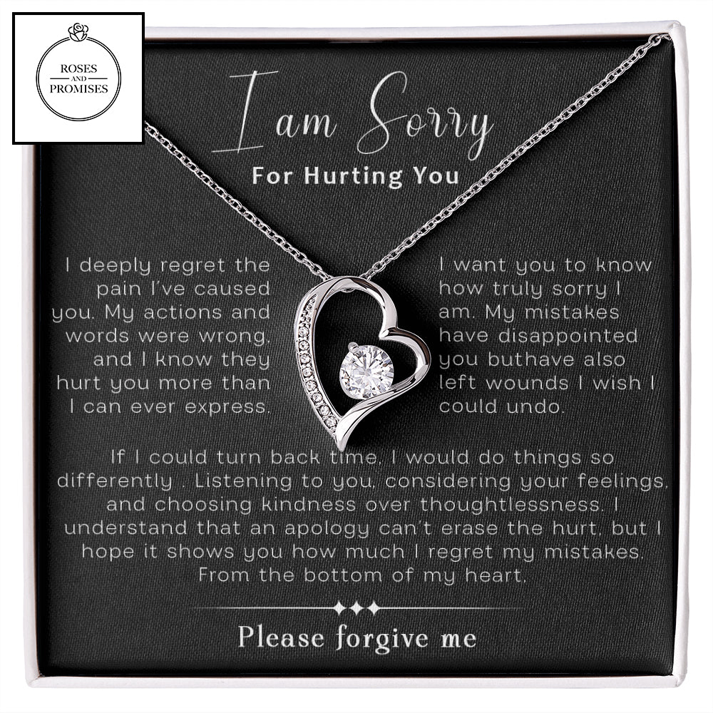 I am Sorry for Hurting You Forever Love Necklace, Apology Gift Necklace For Her, Gift for Girlfriend, Gift for Wife, Gift for Friend, Forgive Necklace