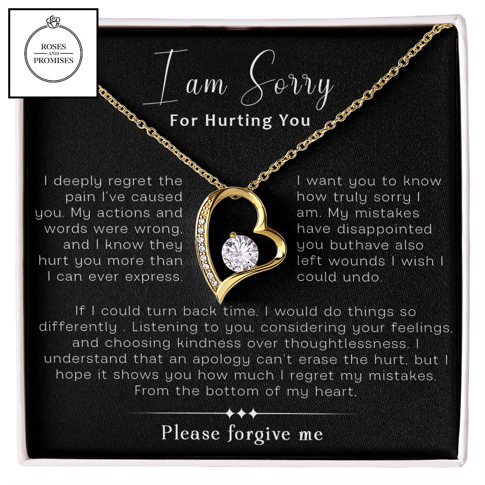 I am Sorry for Hurting You Forever Love Necklace, Apology Gift Necklace For Her, Gift for Girlfriend, Gift for Wife, Gift for Friend, Forgive Necklace