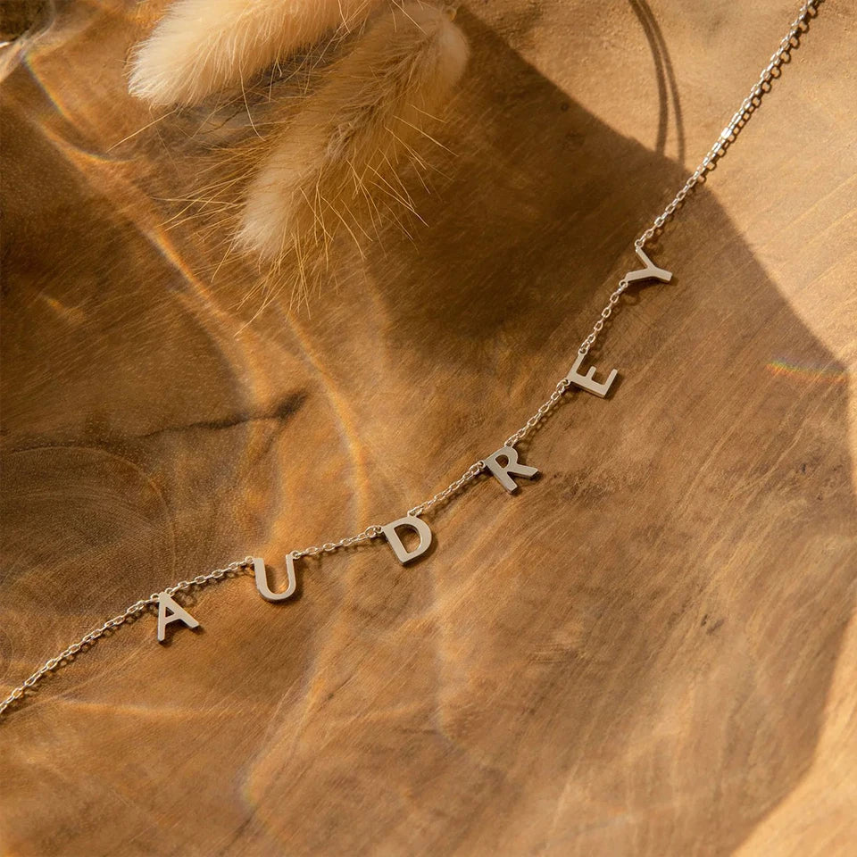 Customized Stainless Steel Name Necklace, Custom Personalized Letter Pendant