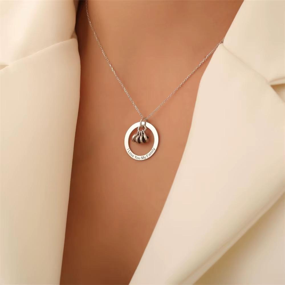 Eternal Ring Birthstone Necklace – Personalized Family Circle Pendant