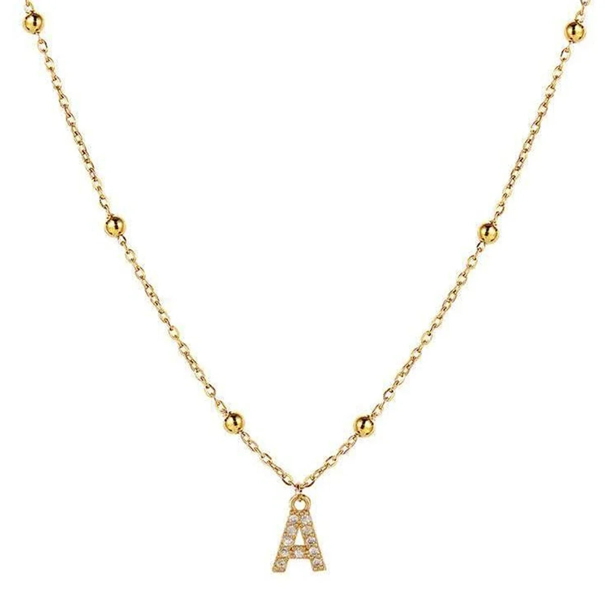 Personalized Initial Necklace A-Z Letter Charms Pendant