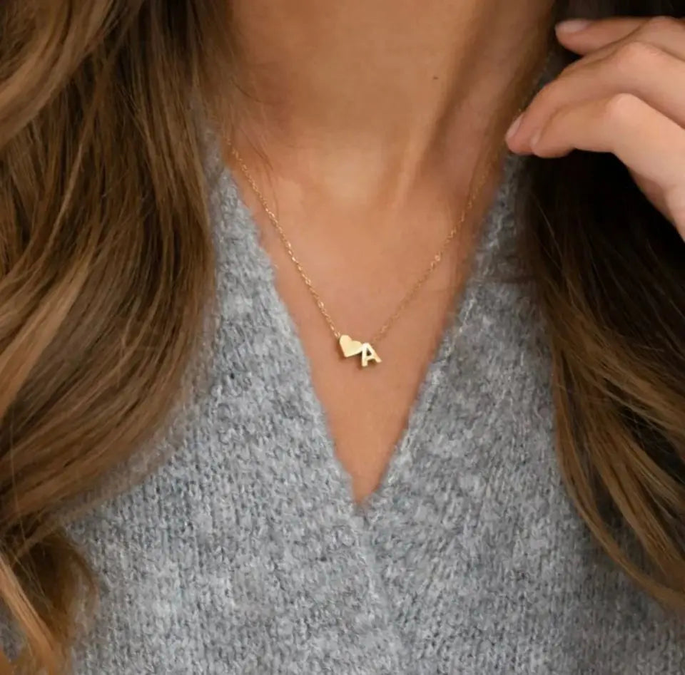 Personalised Initial Necklace with Heart