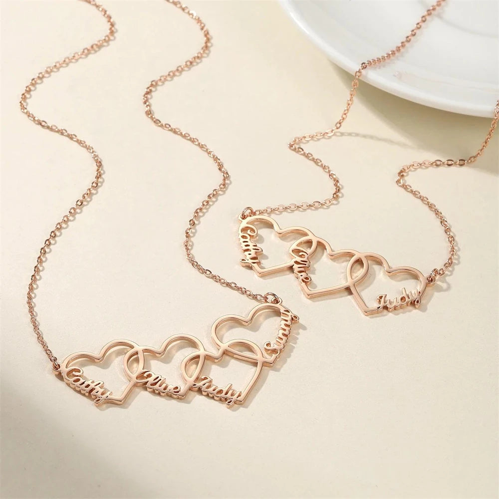 Customized Name Heart Pendant Necklace