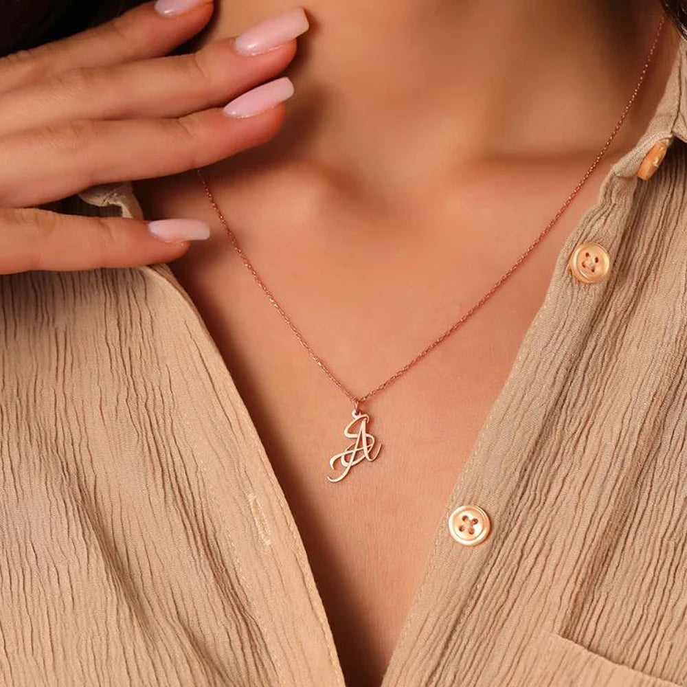 Custom Two Letter Necklace – Double Initial Pendant Gift for Her