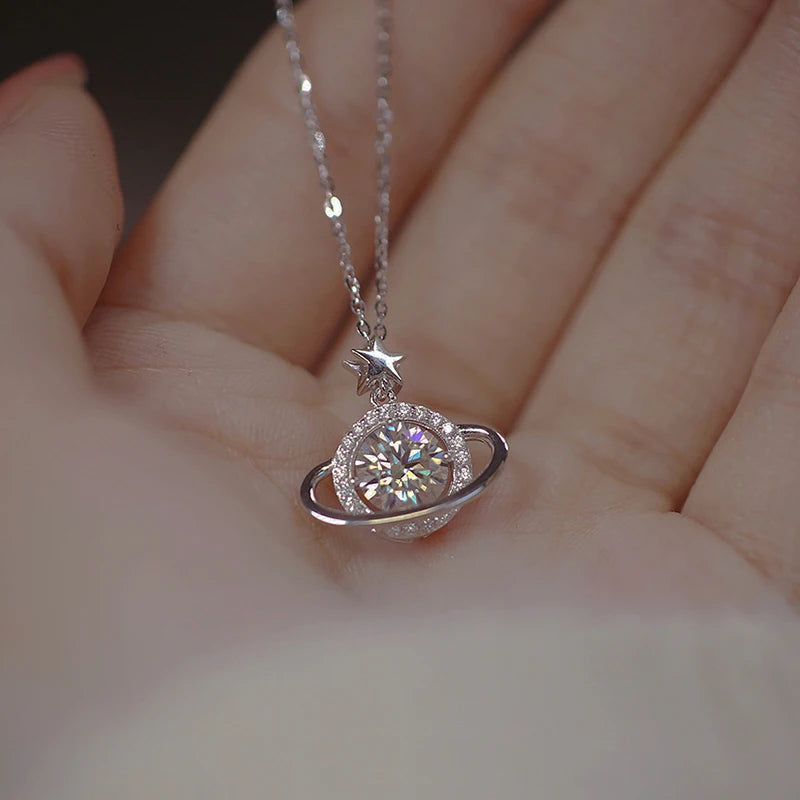 925 Sterling Silver Planet Necklace – Dainty Handmade Celestial Jewelry