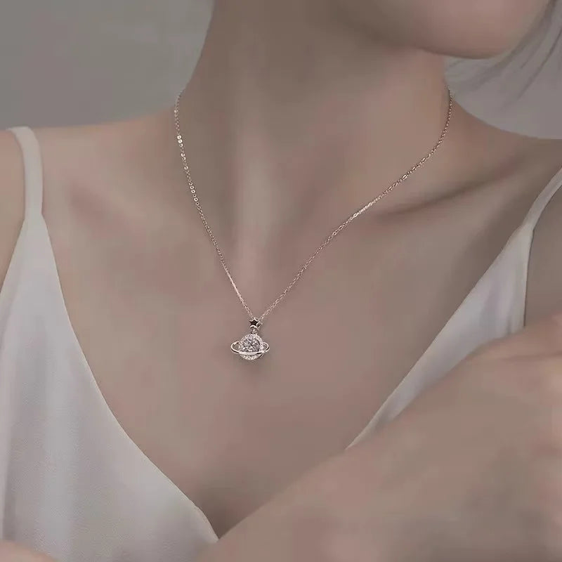 925 Sterling Silver Planet Necklace – Dainty Handmade Celestial Jewelry