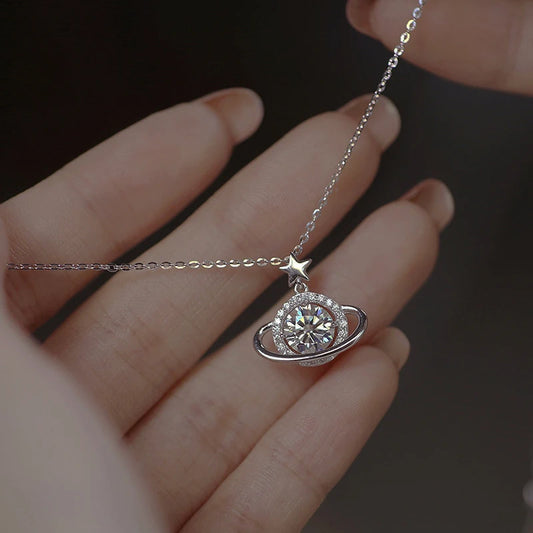 925 Sterling Silver Planet Necklace – Dainty Handmade Celestial Jewelry