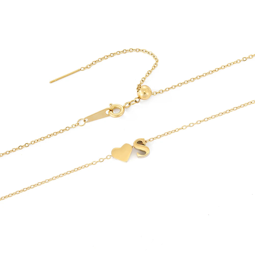 Personalised Initial Necklace with Heart