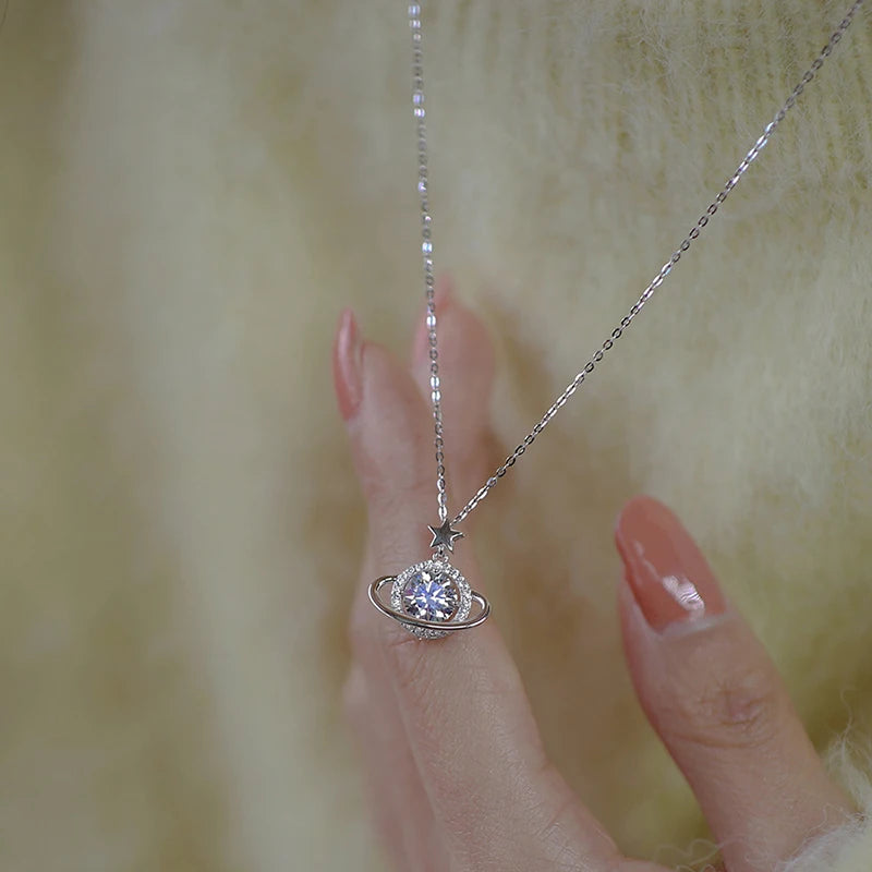 925 Sterling Silver Planet Necklace – Dainty Handmade Celestial Jewelry