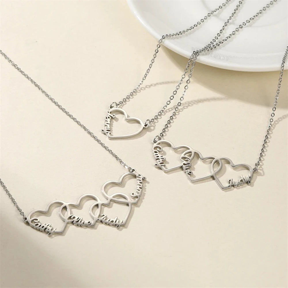 Customized Name Heart Pendant Necklace