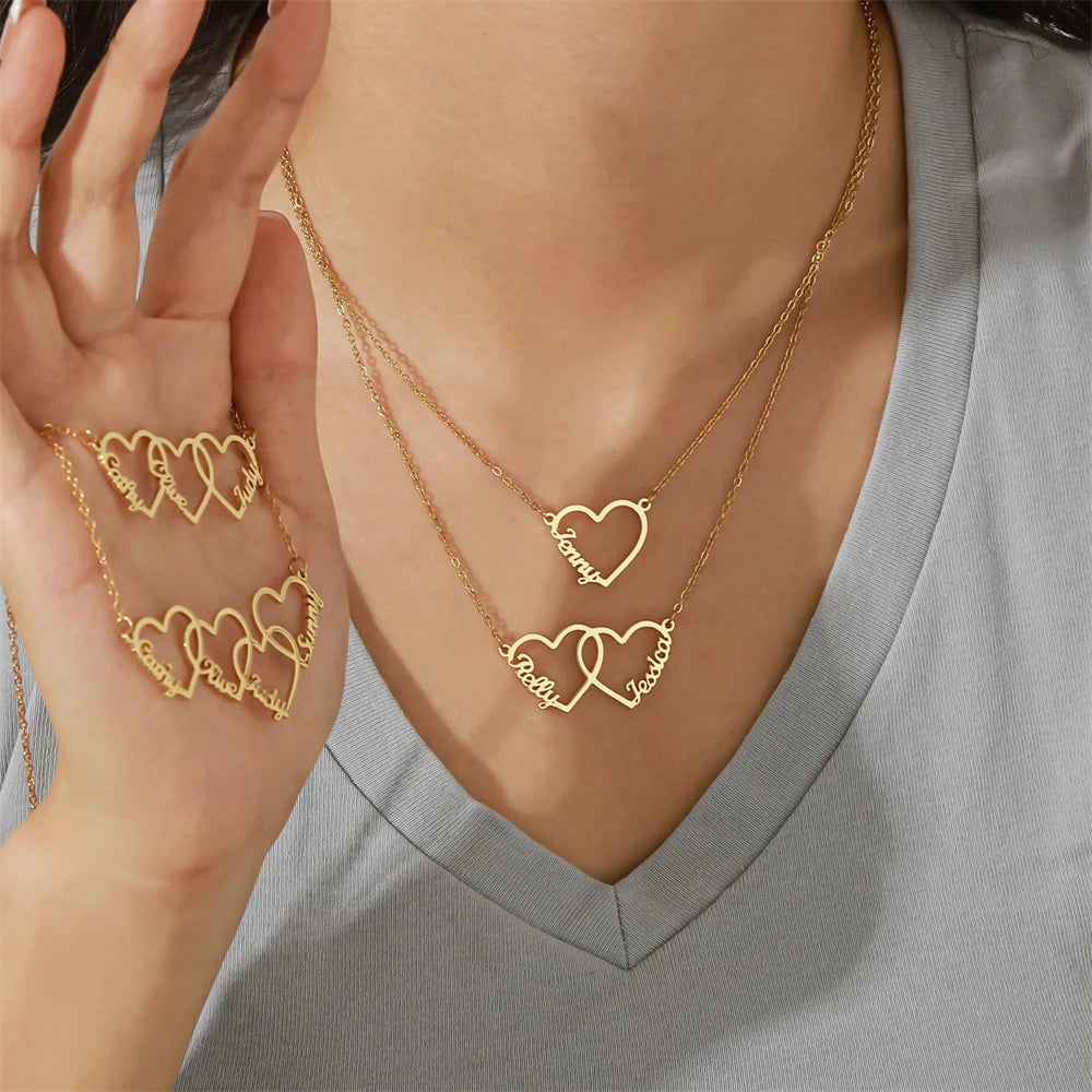 Customized Name Heart Pendant Necklace
