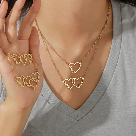 Customized Name Heart Pendant Necklace