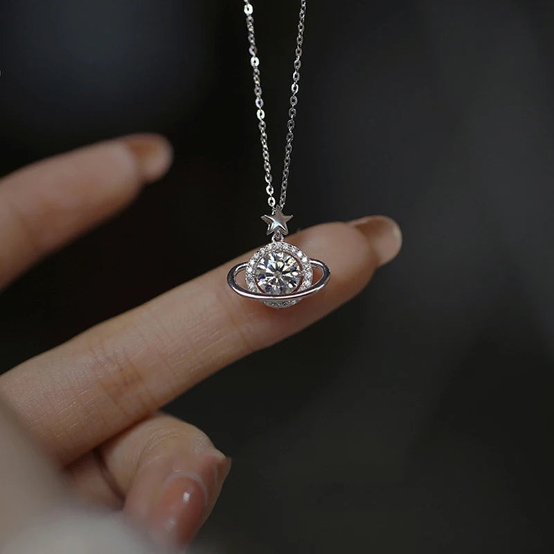 925 Sterling Silver Planet Necklace – Dainty Handmade Celestial Jewelry