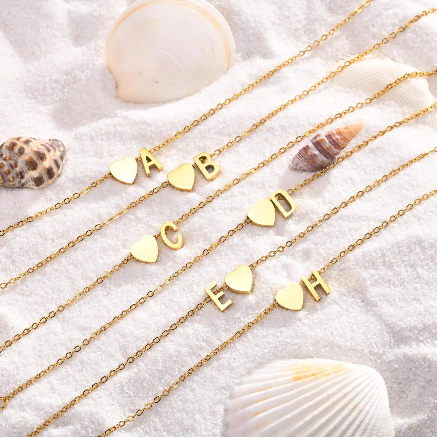 Personalized Heart Initial Anklet for Women