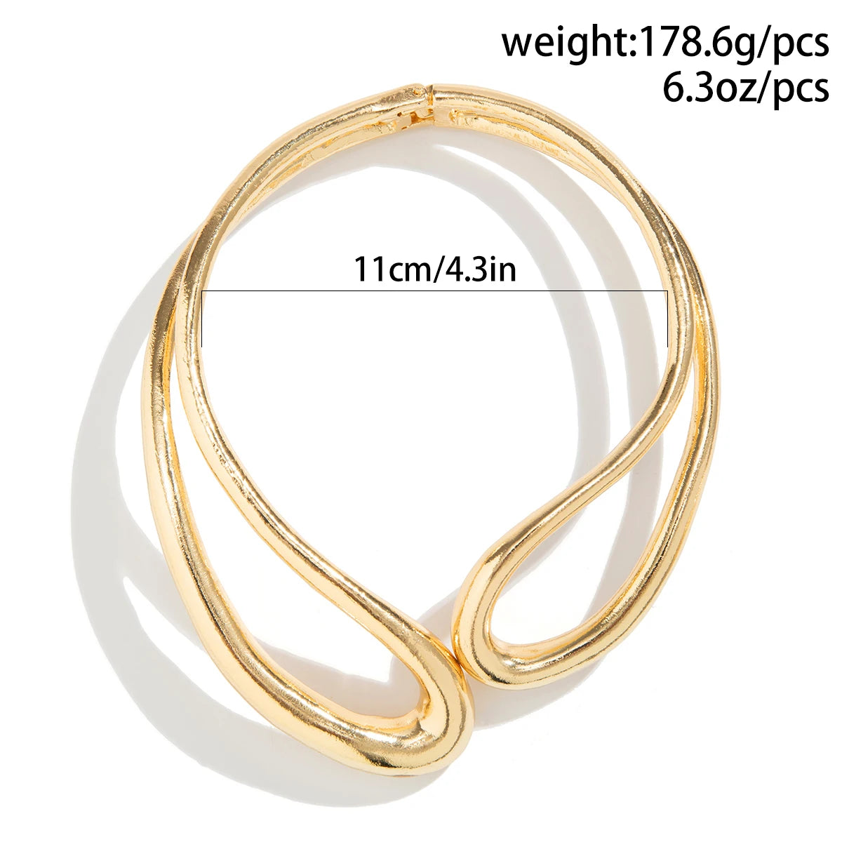 Bold Sculptural Choker Necklace in Gold or Silver, Steampunk