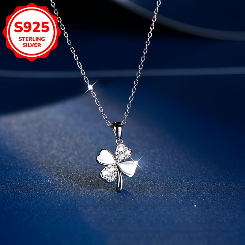 925 Silver Four Leaf Clover Necklace